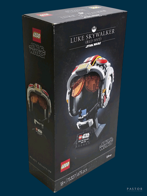 boîte de Lego Star Wars contenant le casque de Luke Skywalker
