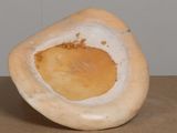 a small piece of bread that is sitting on a table