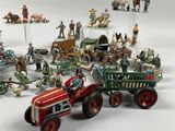 a lot of toy figurines that are on a table