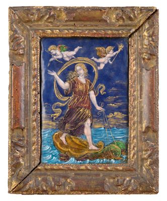 une image représentant un tableau où l'on voit une femme dans un bateau sur l'eau