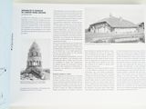 an open book with a picture of a church on it