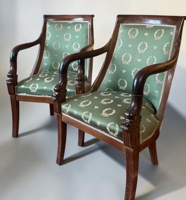 pair of antique chairs with green upholstered upholstered upholstered upholstered upholstered upholstered upholstered upholstered uphol