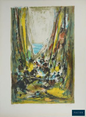 an image of a painting of a group of people in a forest
