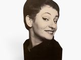 black and white photograph of a woman ' s face with the word barbara on it