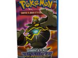 a close up of a box of pokemon cards on a white background