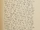 an old black and white photo of a handwritten letter on a piece of paper