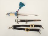 four different types of swords on a white surface