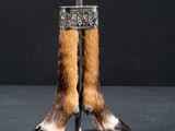 an image of a table lamp with fur on it
