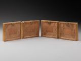 three pieces of wood with handles and handles on each side