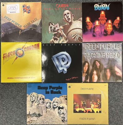 Deep Purple et Queen. Lot de 8 disques vinyles 33T dont : Pe… - Photo 1