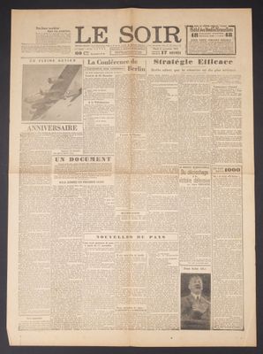 la une du journal français « Le Soir »