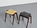pair of mid century stools in the style of hans j wegnel