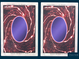two cards with a picture of a blue egg on them