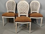 set of four louis xvi style cane back dining chairs