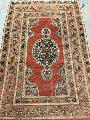 Tapis Persan XIXème A fond corail à médaillon principal sur …