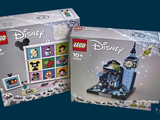 On voit deux boîtes de Lego sur un fond bleu.