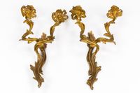 Paire d'appliques murales, bronze doré, style Louis XV, Fran… (photo 3)