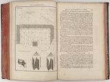 an open book with a drawing of a building on it