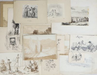 de nombreux dessins sur le mur d'une pièce