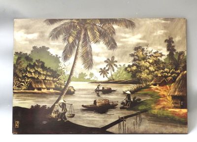 a picture of a painting on the wall of a house