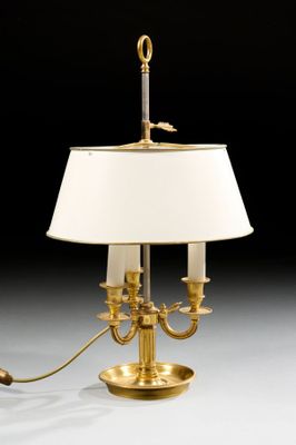 an image of a table lamp with a white shade on top of it