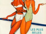 french poster of two women in bathing suits on a beach
