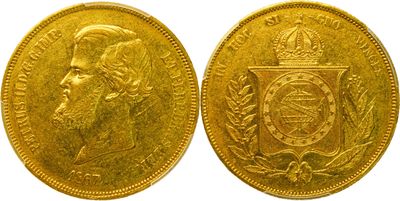 une pièce d'or « sovereign » à l'effigie d'un homme coiffé d'une couronne