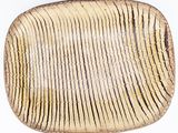 plateau rectangulaire en bambou avec un motif de lignes ondulées
