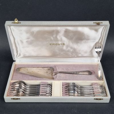 silverware in a case with a spoon and fork inside of it