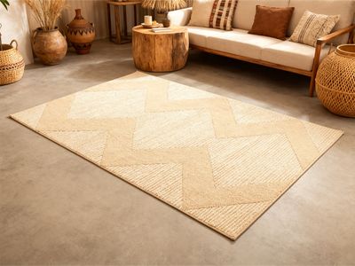 Lot DE 6 Tapis 150x200cm Beige Polypropylene