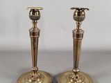 paire de chandeliers anciens en laiton