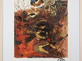an image of a painting with a picture of a bird flying over it