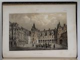 a picture of an old picture of a town square