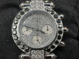 a close up of a watch on a black cloth