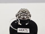 an image of a silver ring with a lion head on it