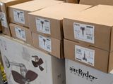many boxes stacked on top of each other in a store