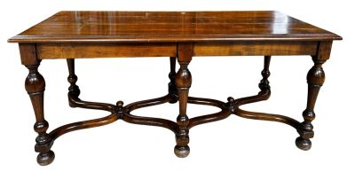 a wooden table with a glass top on a white background