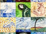 une image représentant un collage de tableaux représentant des animaux et des oiseaux