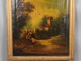 une image représentant un tableau accroché au mur, devant lequel se trouve un miroir