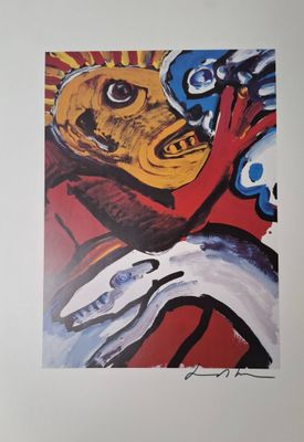 une image représentant un tableau sur lequel figure un homme tenant un couteau