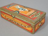 a small wooden box with a picture of a horse on it