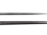 two knives that are laying side by side on a white surface