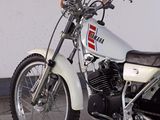 a motorcycle that is parked in a parking lot
