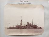an old photo of a ship in the water