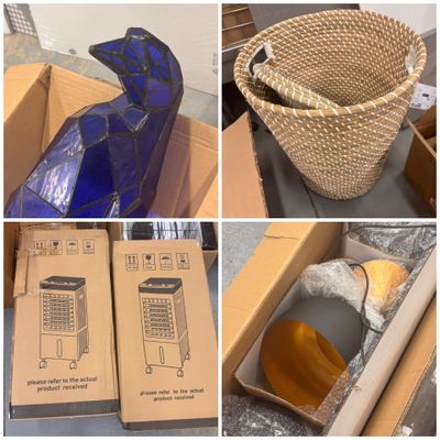plusieurs photos différentes de divers objets dans une boîte et à l'intérieur d'une boîte