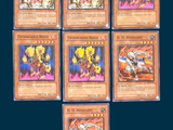 six cards of the pokemon card game are lined up on a blue surface