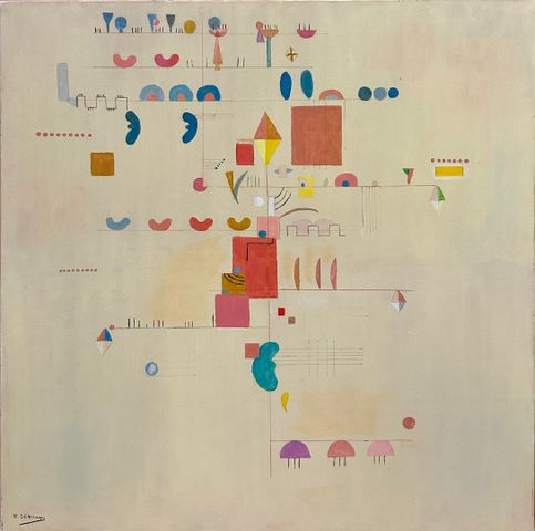 M GENTILHOMME « Composition ». Acrylique sur toile ». Signé en ba