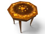 a small table with a design on it on a white background