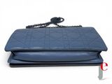 chanel blue quilted lambskin flap bag with chain strap
