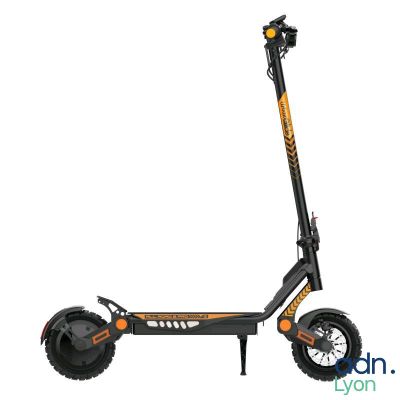a close up of a scooter on a white background